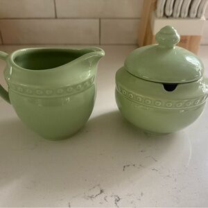 Southern Living at Home Ceramic Creamer and Sugar Bowl Set